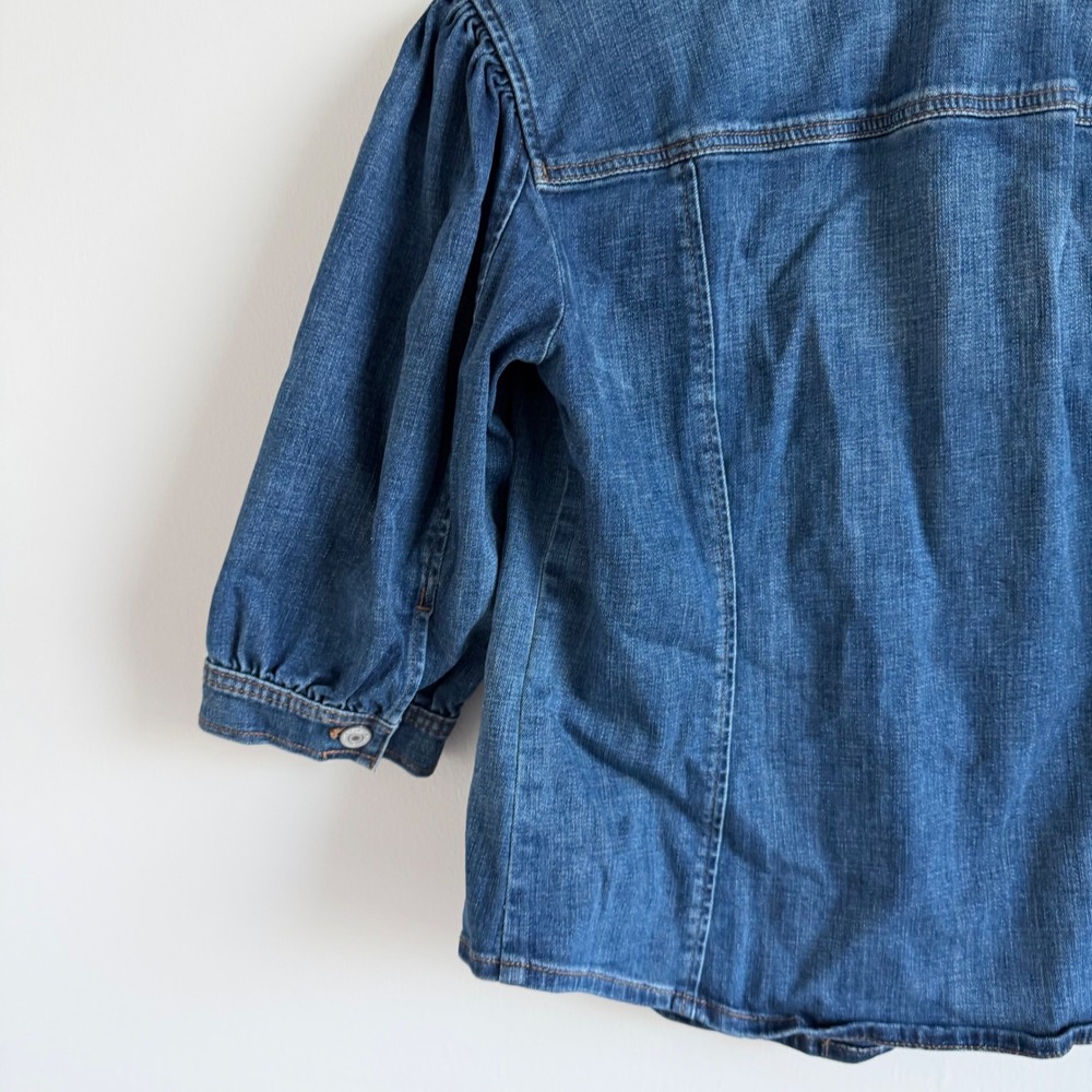 Chicos‎ Structured Puff Sleeve Denim Shirt Size 1 - Picture 10 of 10